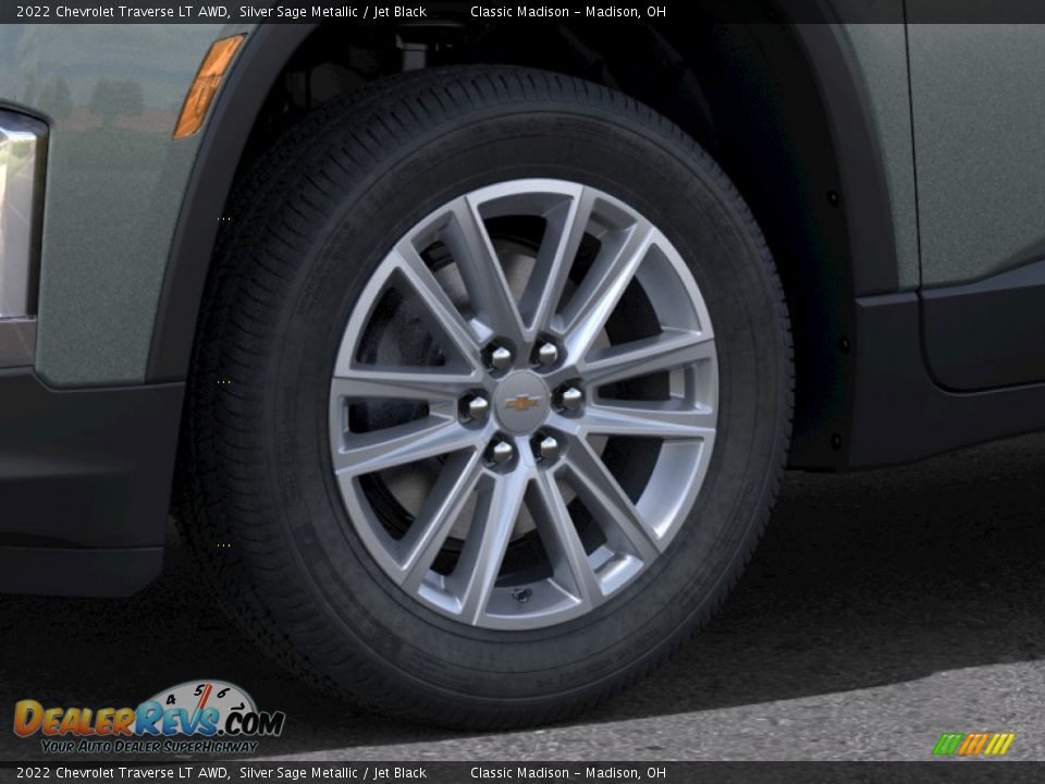2022 Chevrolet Traverse LT AWD Silver Sage Metallic / Jet Black Photo #9