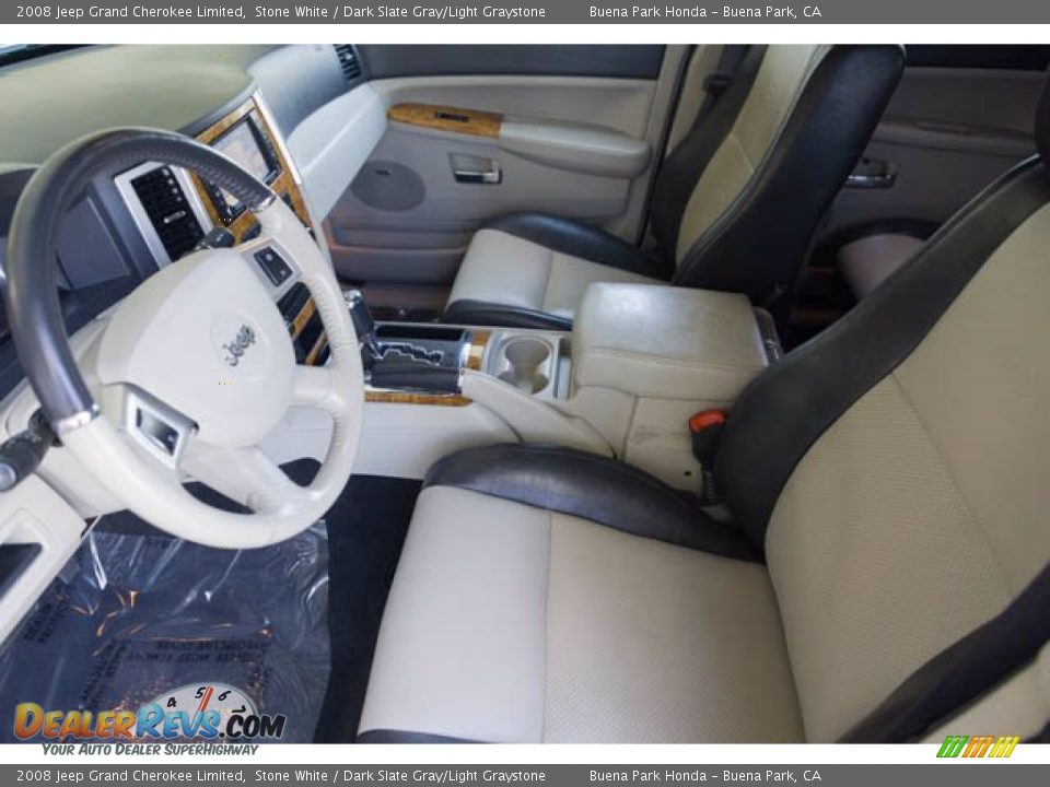 2008 Jeep Grand Cherokee Limited Stone White / Dark Slate Gray/Light Graystone Photo #3