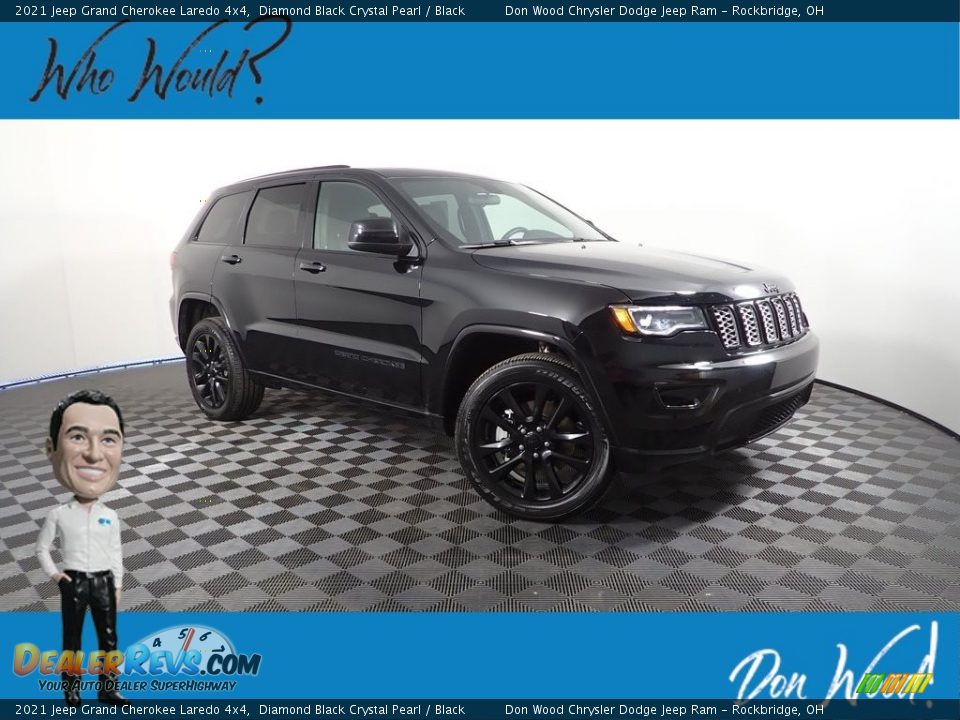 2021 Jeep Grand Cherokee Laredo 4x4 Diamond Black Crystal Pearl / Black Photo #1