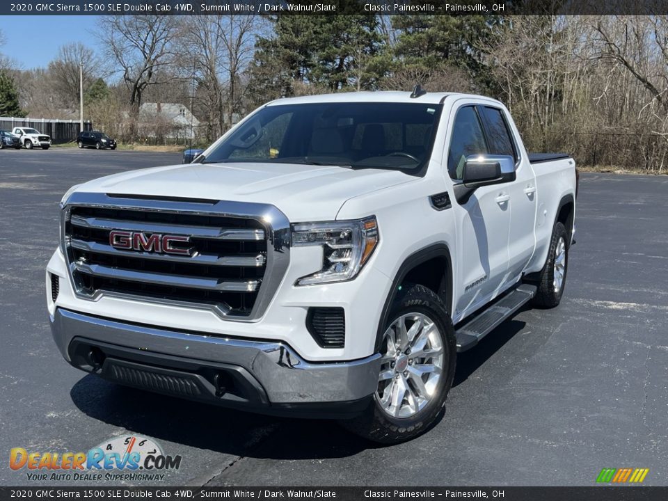 2020 GMC Sierra 1500 SLE Double Cab 4WD Summit White / Dark Walnut/Slate Photo #1