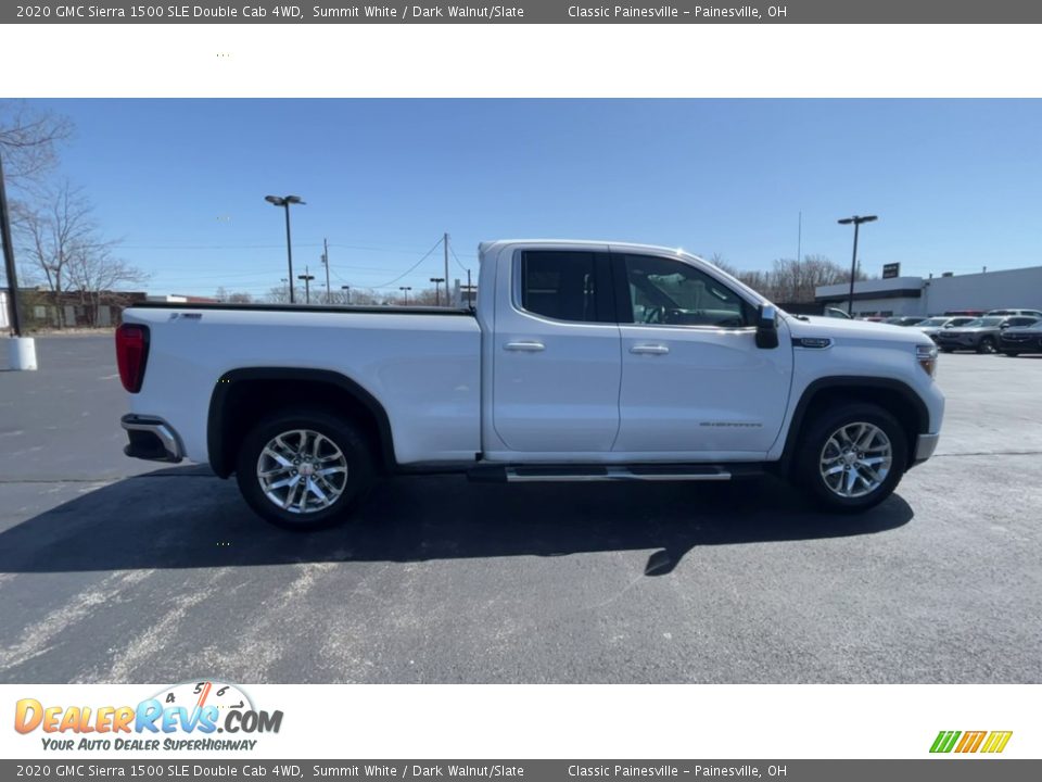 2020 GMC Sierra 1500 SLE Double Cab 4WD Summit White / Dark Walnut/Slate Photo #9