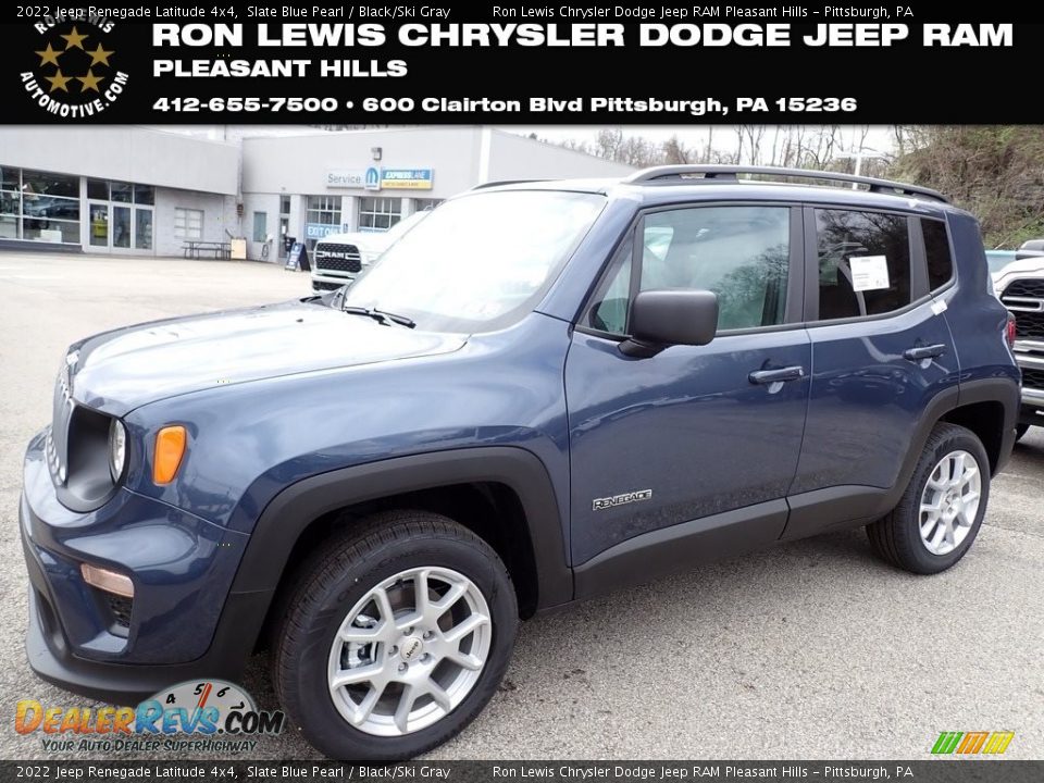 2022 Jeep Renegade Latitude 4x4 Slate Blue Pearl / Black/Ski Gray Photo #1