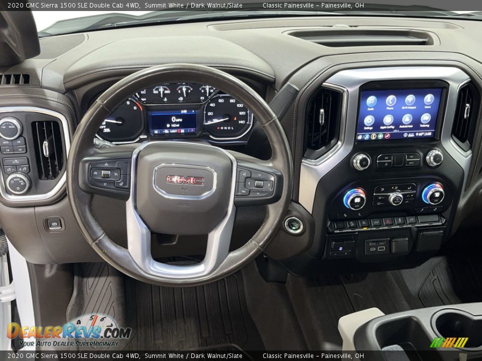 2020 GMC Sierra 1500 SLE Double Cab 4WD Summit White / Dark Walnut/Slate Photo #19