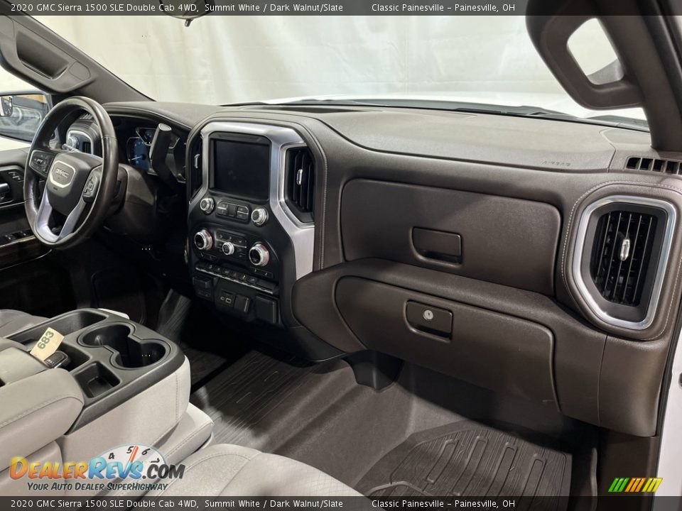 2020 GMC Sierra 1500 SLE Double Cab 4WD Summit White / Dark Walnut/Slate Photo #27