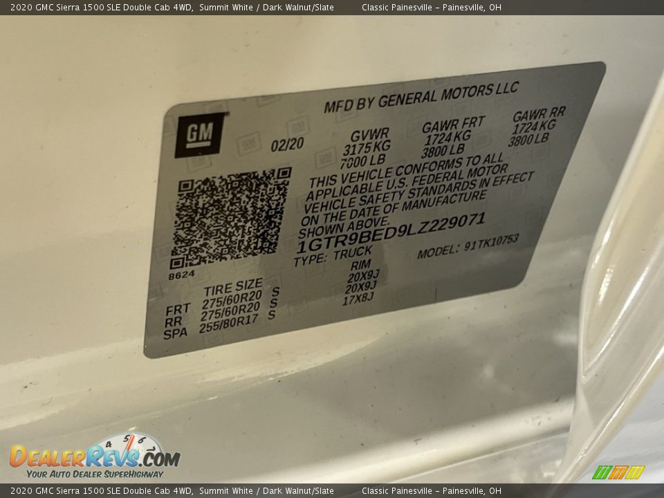 2020 GMC Sierra 1500 SLE Double Cab 4WD Summit White / Dark Walnut/Slate Photo #32