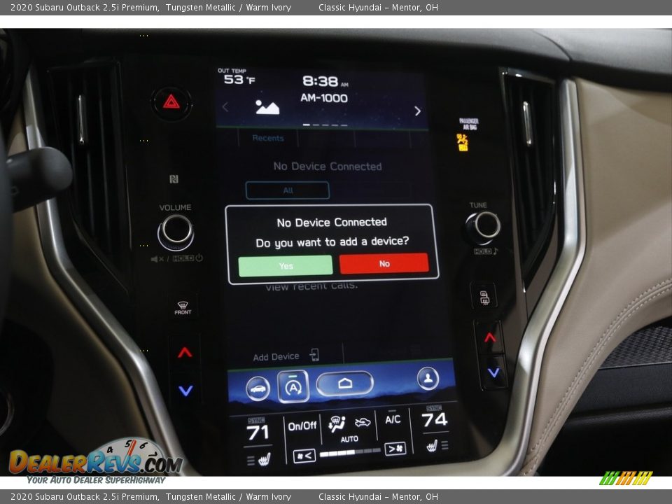 2020 Subaru Outback 2.5i Premium Tungsten Metallic / Warm Ivory Photo #12