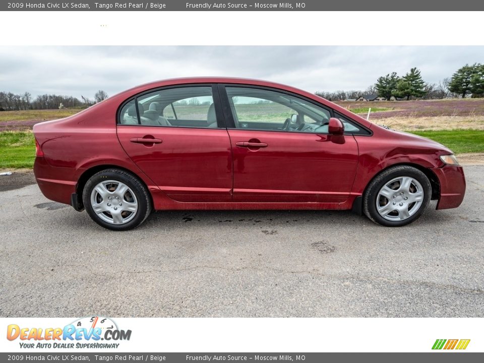 2009 Honda Civic LX Sedan Tango Red Pearl / Beige Photo #5