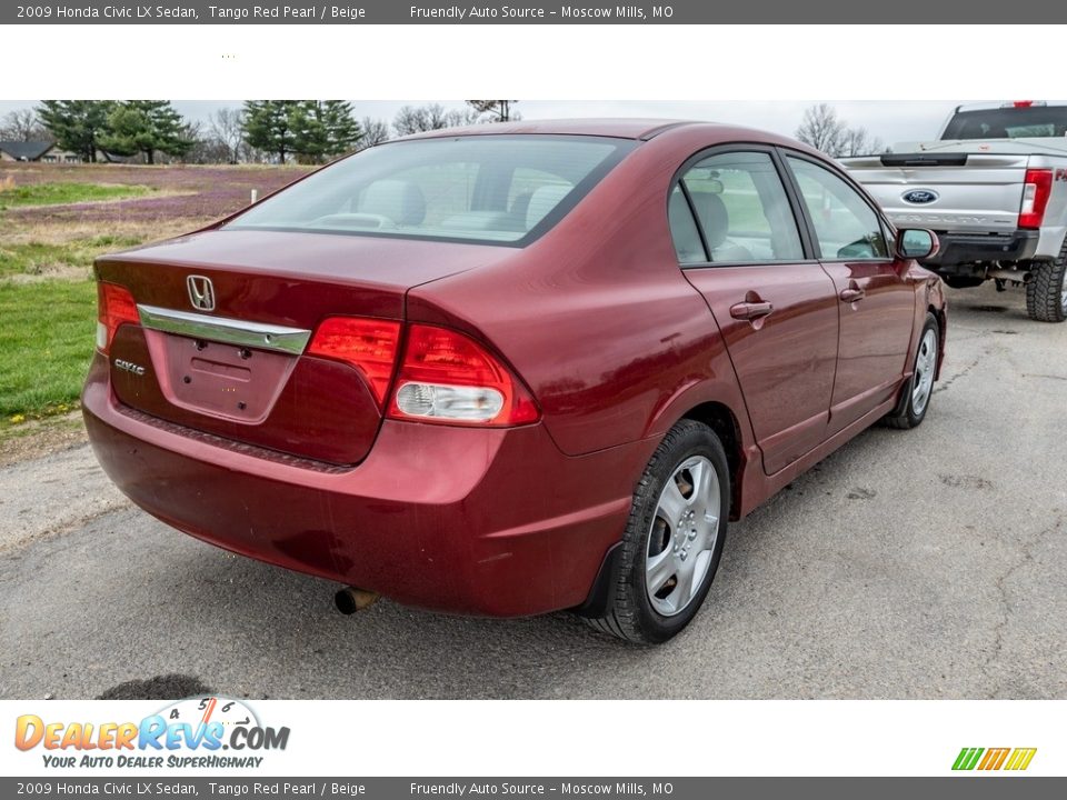 2009 Honda Civic LX Sedan Tango Red Pearl / Beige Photo #6