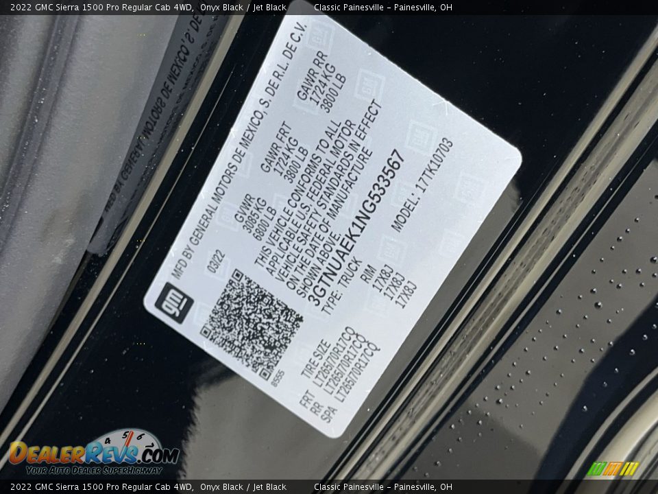 2022 GMC Sierra 1500 Pro Regular Cab 4WD Onyx Black / Jet Black Photo #29