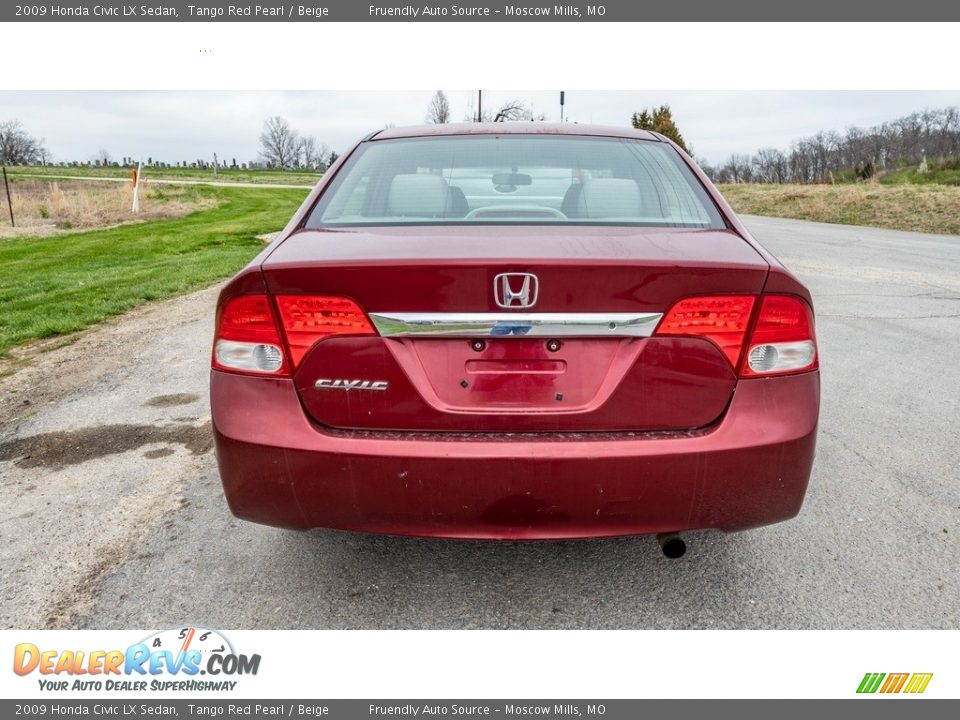 2009 Honda Civic LX Sedan Tango Red Pearl / Beige Photo #7