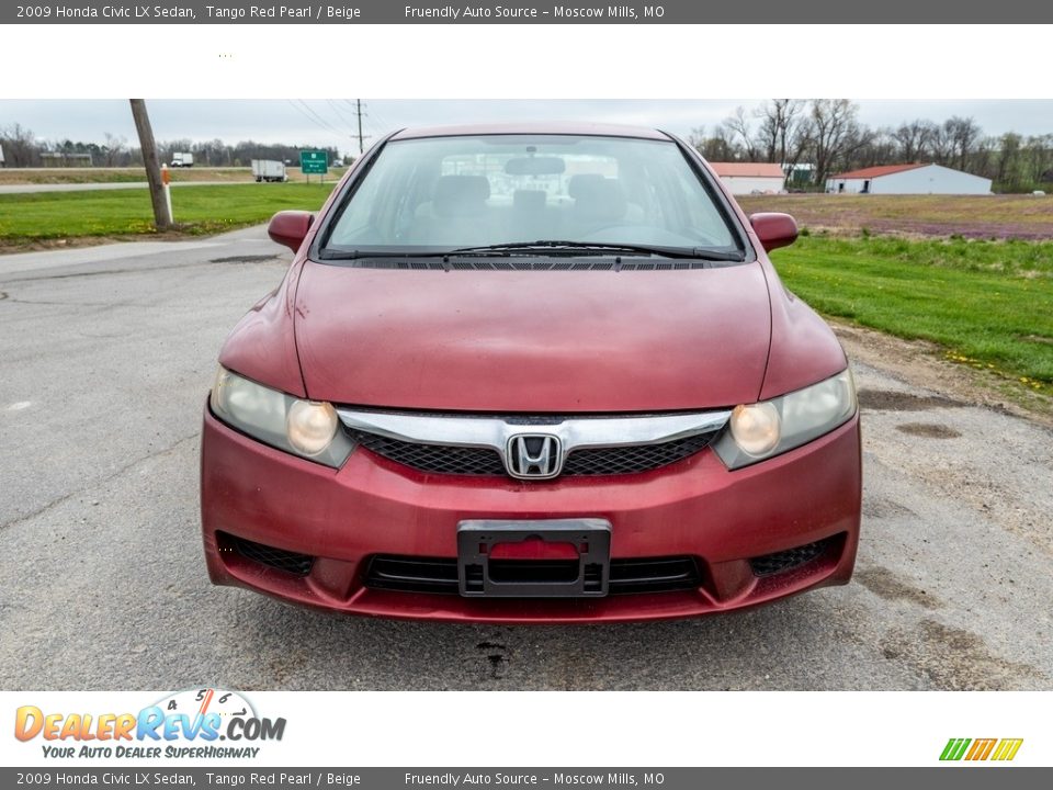 2009 Honda Civic LX Sedan Tango Red Pearl / Beige Photo #11