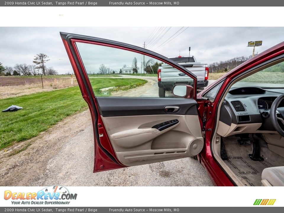 2009 Honda Civic LX Sedan Tango Red Pearl / Beige Photo #22