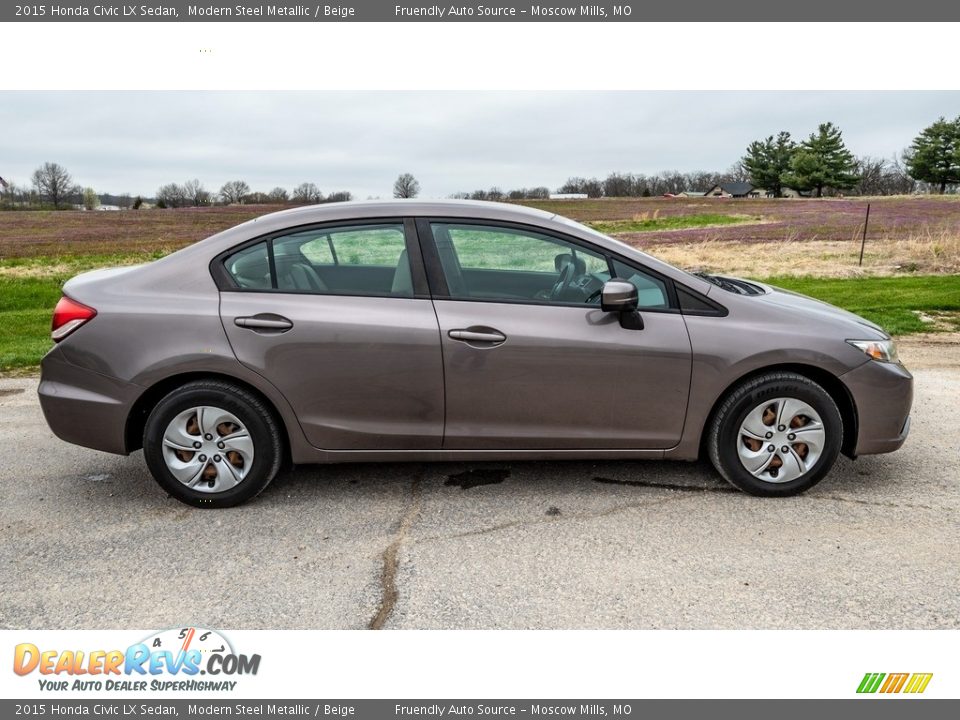 2015 Honda Civic LX Sedan Modern Steel Metallic / Beige Photo #3