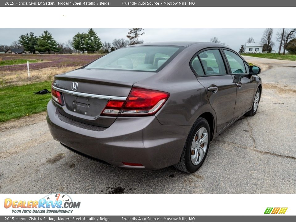 2015 Honda Civic LX Sedan Modern Steel Metallic / Beige Photo #4