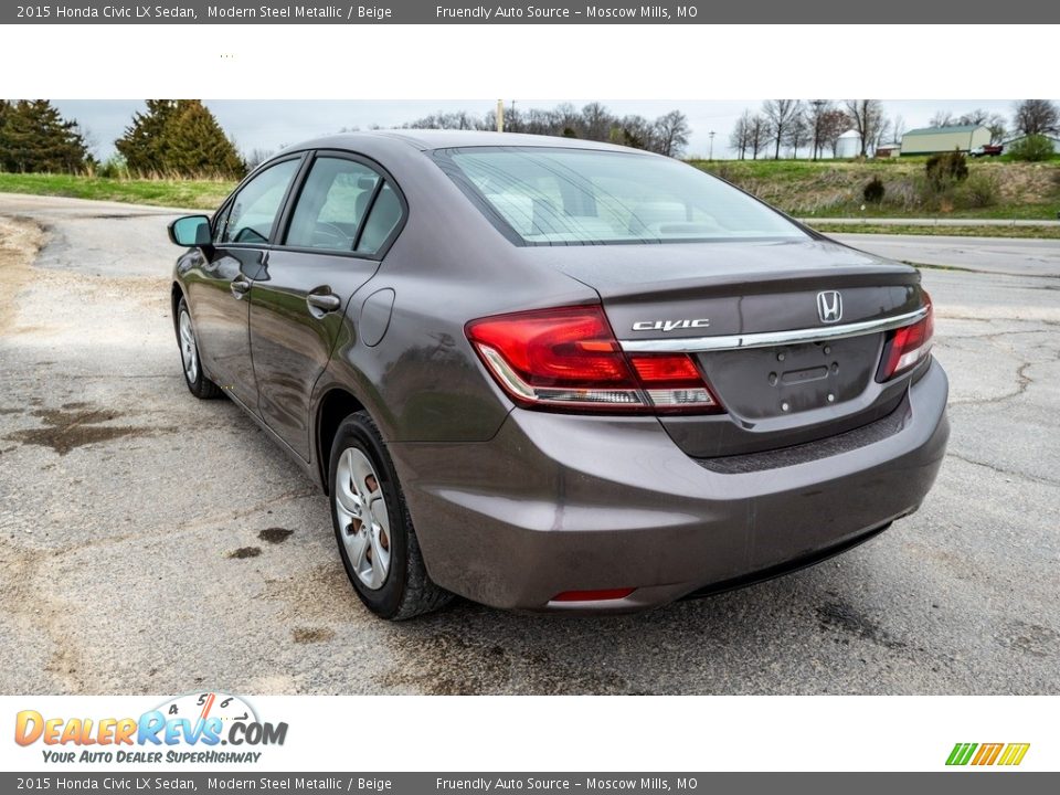 2015 Honda Civic LX Sedan Modern Steel Metallic / Beige Photo #6