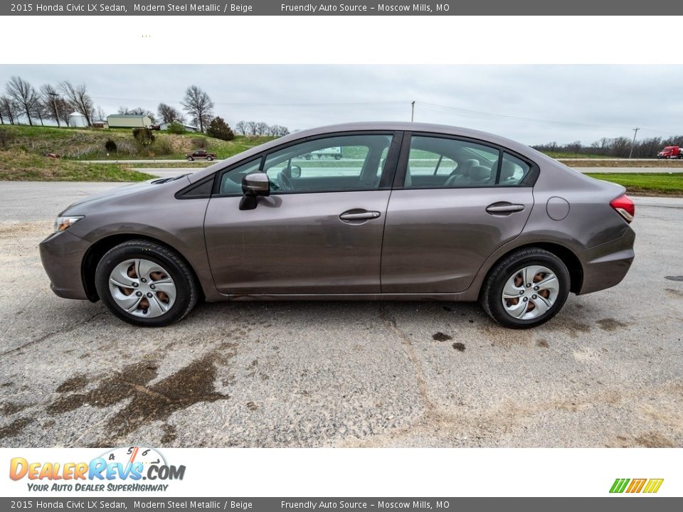 2015 Honda Civic LX Sedan Modern Steel Metallic / Beige Photo #7