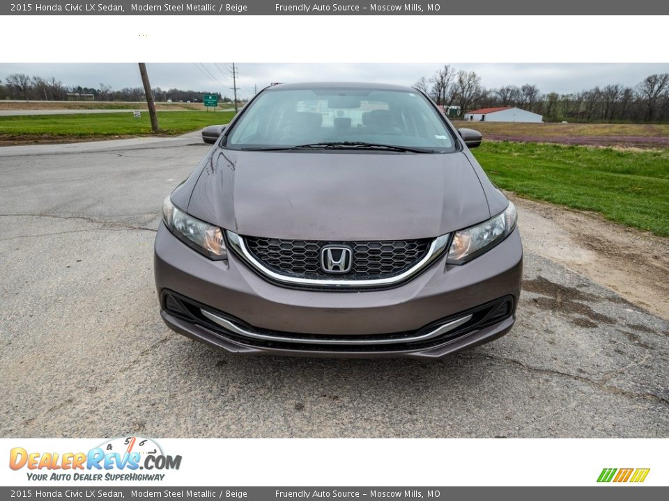 2015 Honda Civic LX Sedan Modern Steel Metallic / Beige Photo #9