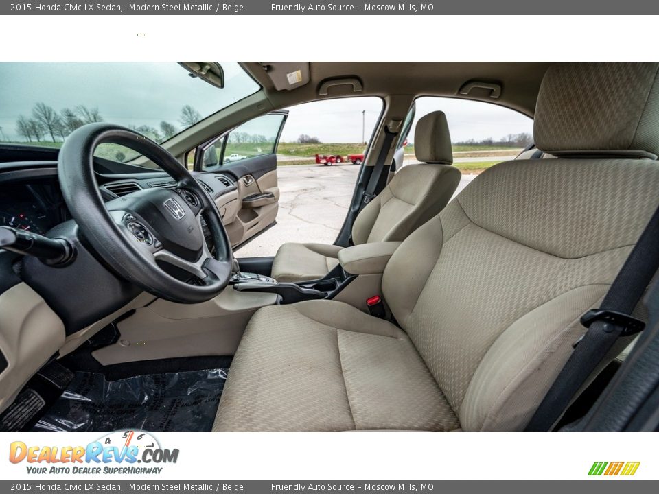 2015 Honda Civic LX Sedan Modern Steel Metallic / Beige Photo #18