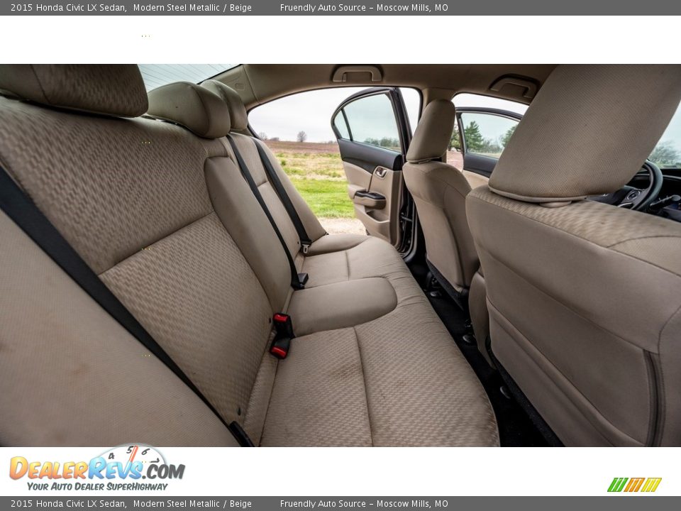 2015 Honda Civic LX Sedan Modern Steel Metallic / Beige Photo #21