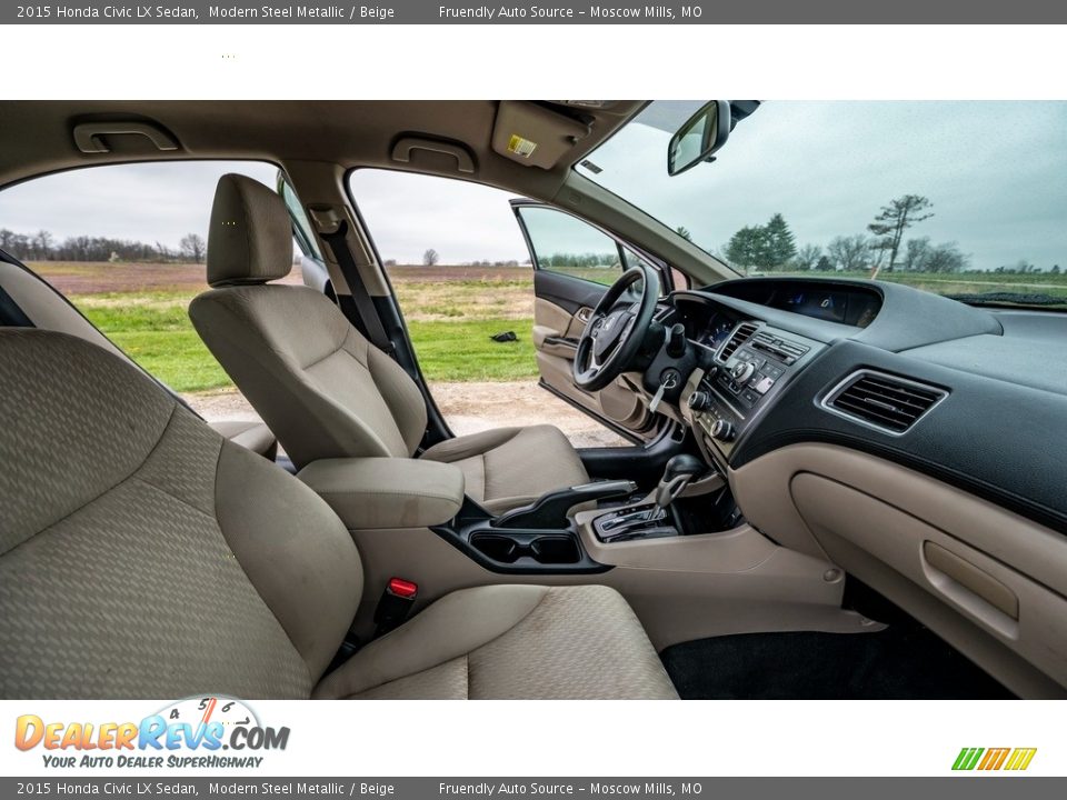 2015 Honda Civic LX Sedan Modern Steel Metallic / Beige Photo #23