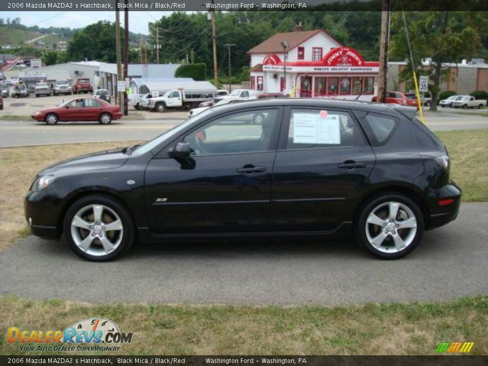 2006 Mazda MAZDA3 s Hatchback Black Mica / Black/Red Photo #1