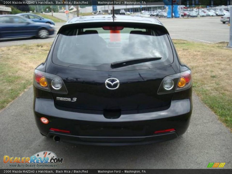 2006 Mazda MAZDA3 s Hatchback Black Mica / Black/Red Photo #3