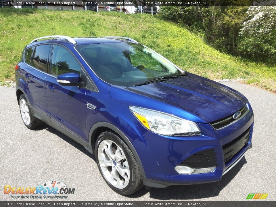 2016 Ford Escape Titanium Deep Impact Blue Metallic / Medium Light Stone Photo #4