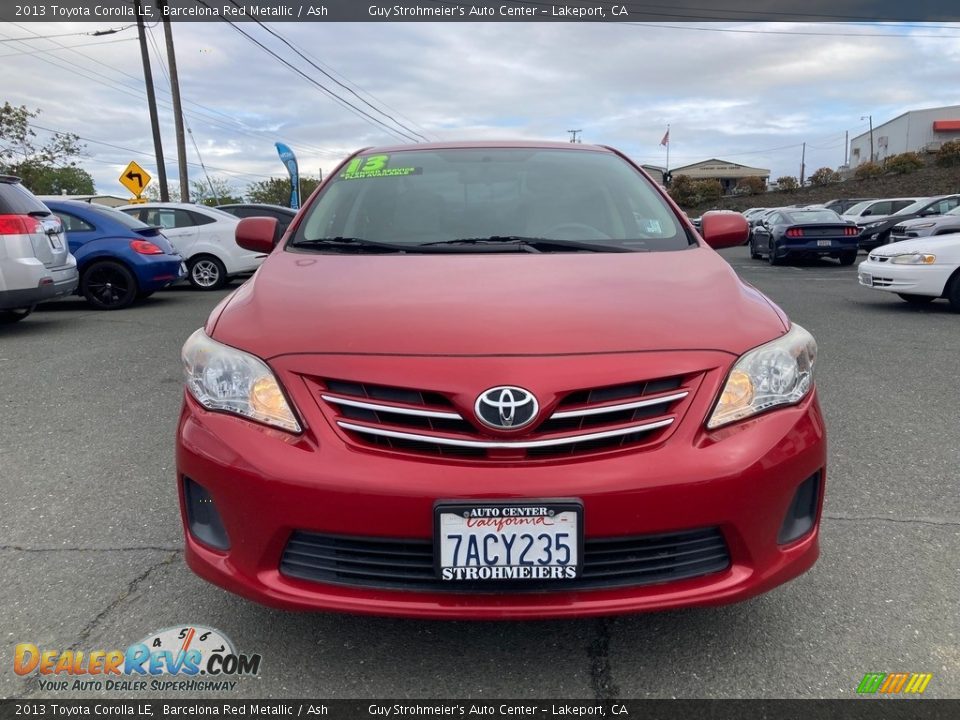 2013 Toyota Corolla LE Barcelona Red Metallic / Ash Photo #2