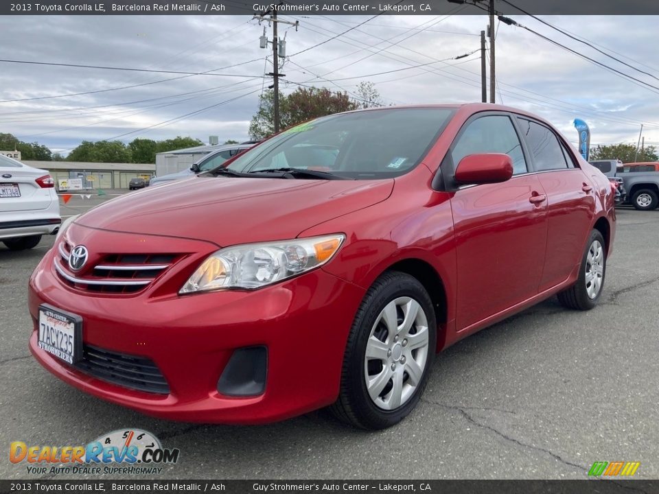 2013 Toyota Corolla LE Barcelona Red Metallic / Ash Photo #3