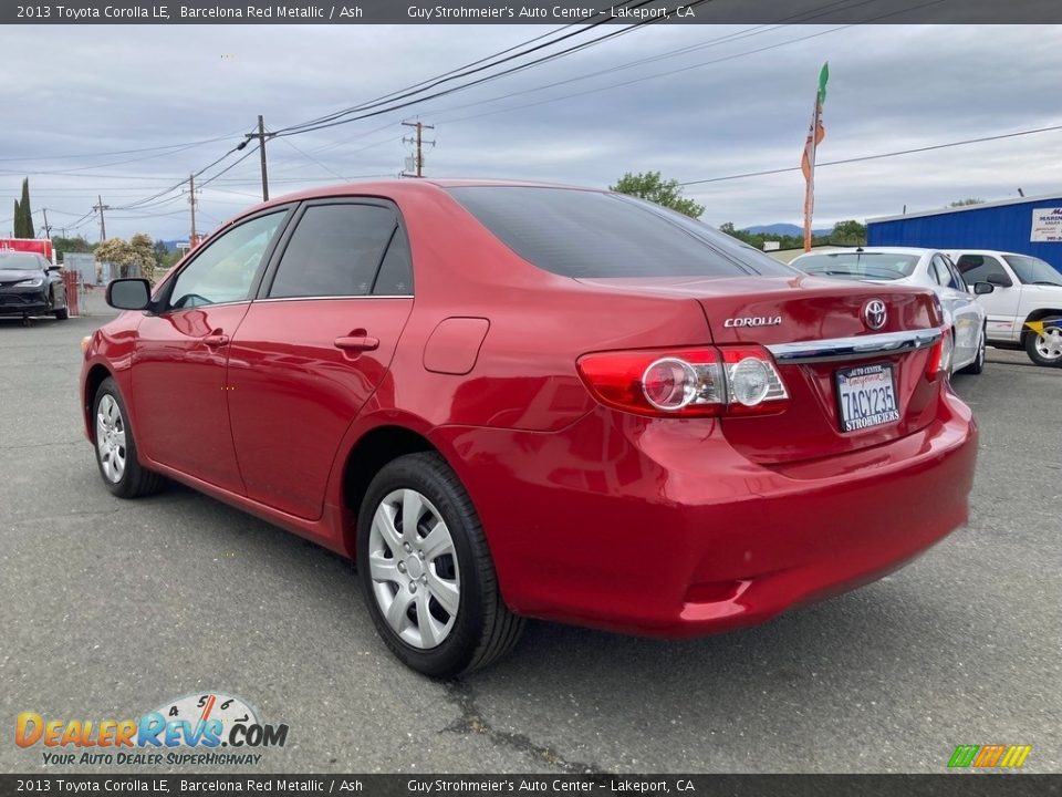 2013 Toyota Corolla LE Barcelona Red Metallic / Ash Photo #5