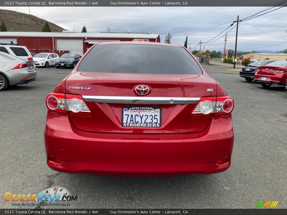 2013 Toyota Corolla LE Barcelona Red Metallic / Ash Photo #6