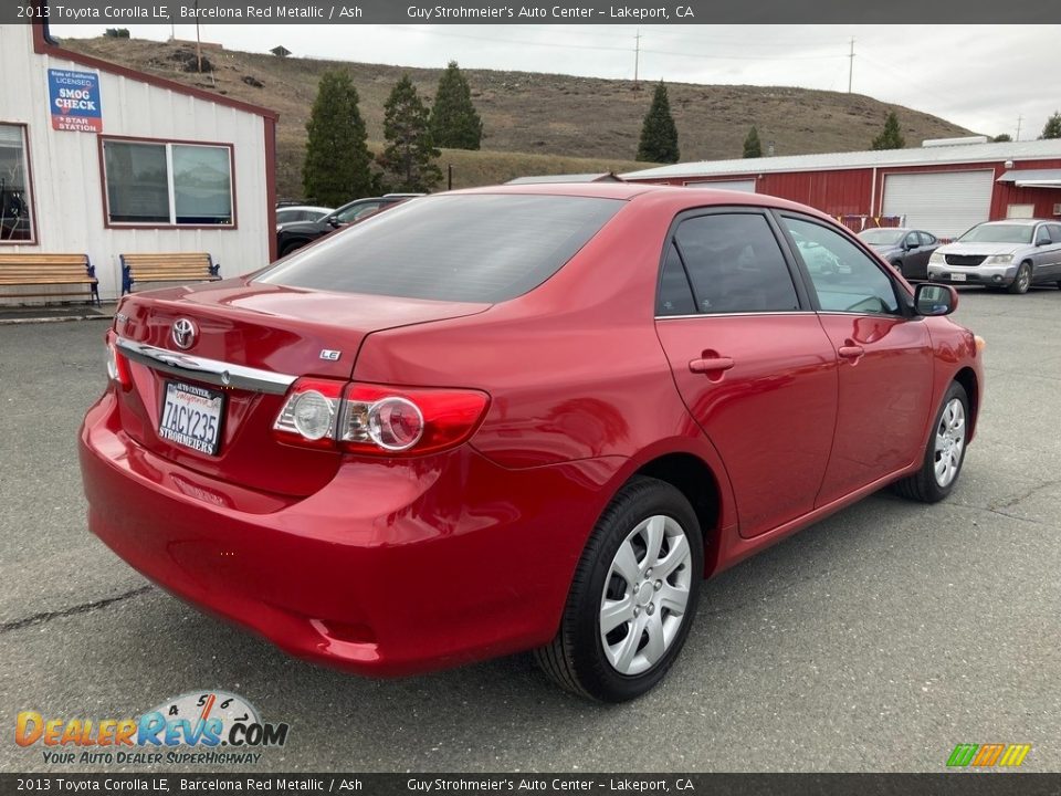 2013 Toyota Corolla LE Barcelona Red Metallic / Ash Photo #7