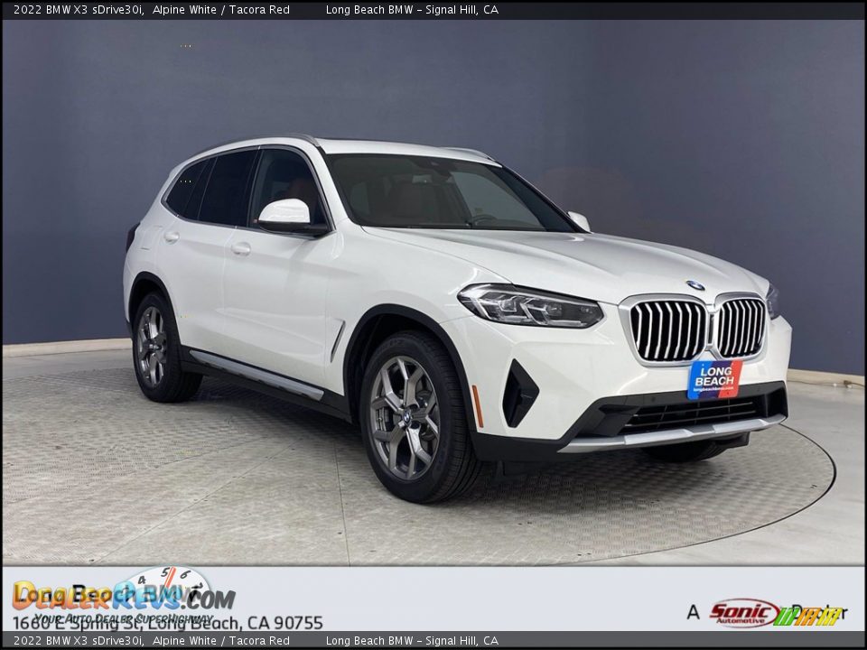 2022 BMW X3 sDrive30i Alpine White / Tacora Red Photo #1