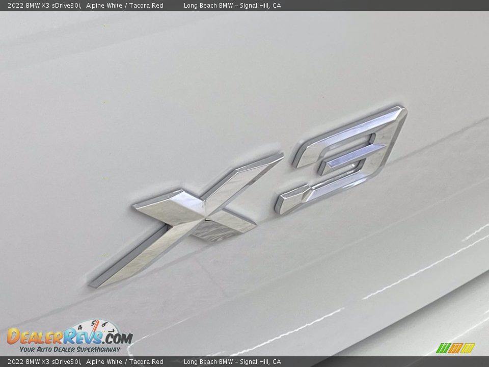2022 BMW X3 sDrive30i Alpine White / Tacora Red Photo #8