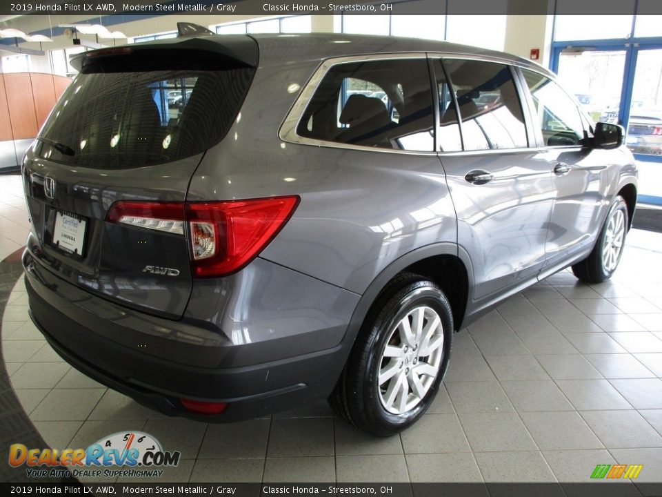 2019 Honda Pilot LX AWD Modern Steel Metallic / Gray Photo #7