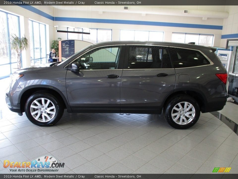 Modern Steel Metallic 2019 Honda Pilot LX AWD Photo #10