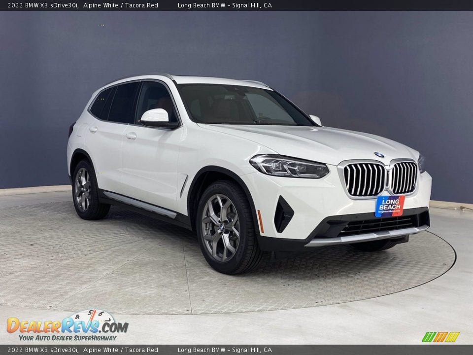 2022 BMW X3 sDrive30i Alpine White / Tacora Red Photo #27