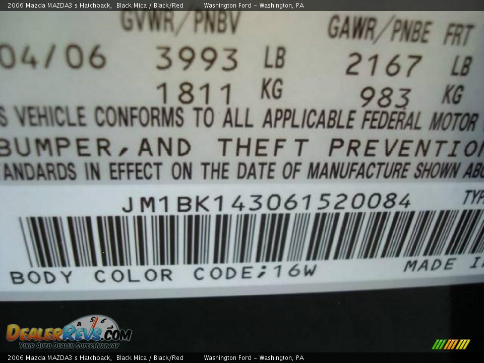 2006 Mazda MAZDA3 s Hatchback Black Mica / Black/Red Photo #19