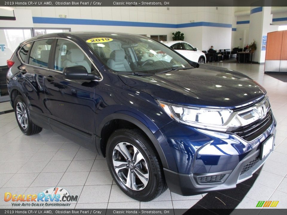 2019 Honda CR-V LX AWD Obsidian Blue Pearl / Gray Photo #3