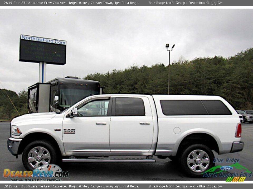 2015 Ram 2500 Laramie Crew Cab 4x4 Bright White / Canyon Brown/Light Frost Beige Photo #2