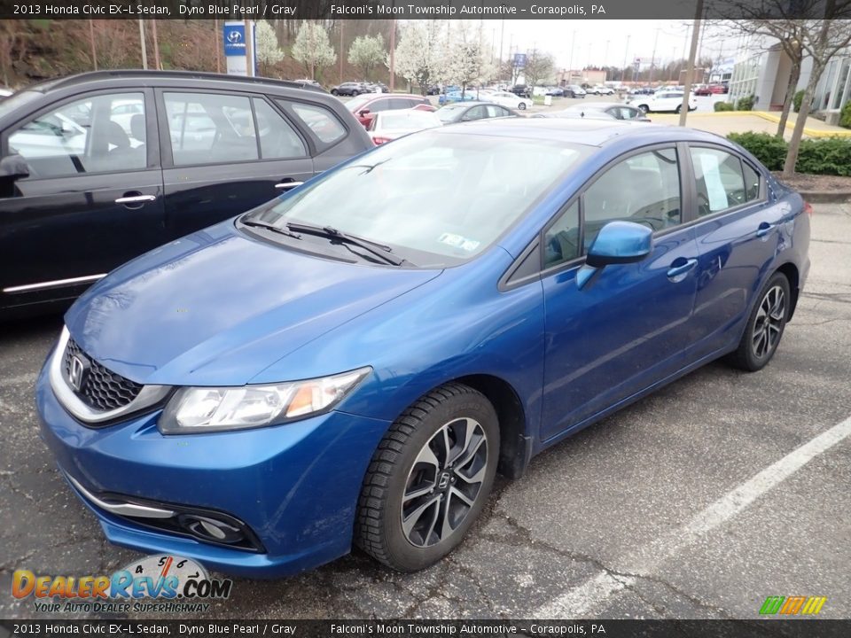 2013 Honda Civic EX-L Sedan Dyno Blue Pearl / Gray Photo #1