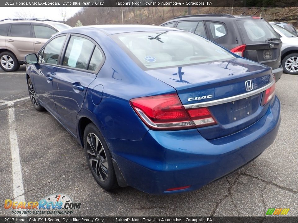 2013 Honda Civic EX-L Sedan Dyno Blue Pearl / Gray Photo #2