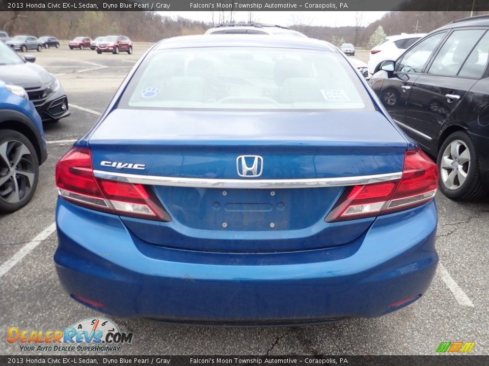 2013 Honda Civic EX-L Sedan Dyno Blue Pearl / Gray Photo #3