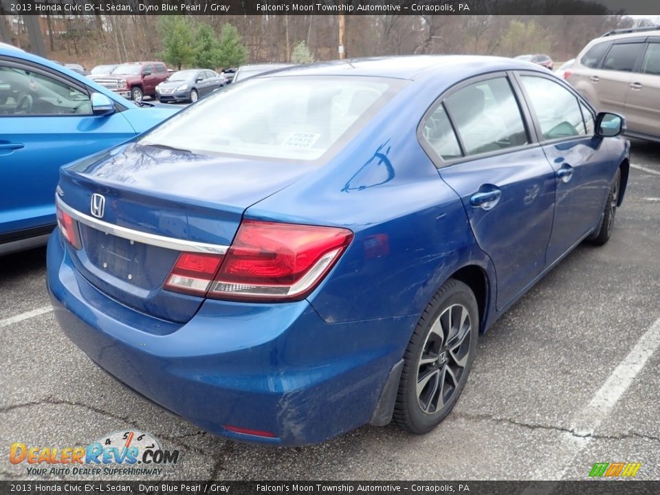 2013 Honda Civic EX-L Sedan Dyno Blue Pearl / Gray Photo #4