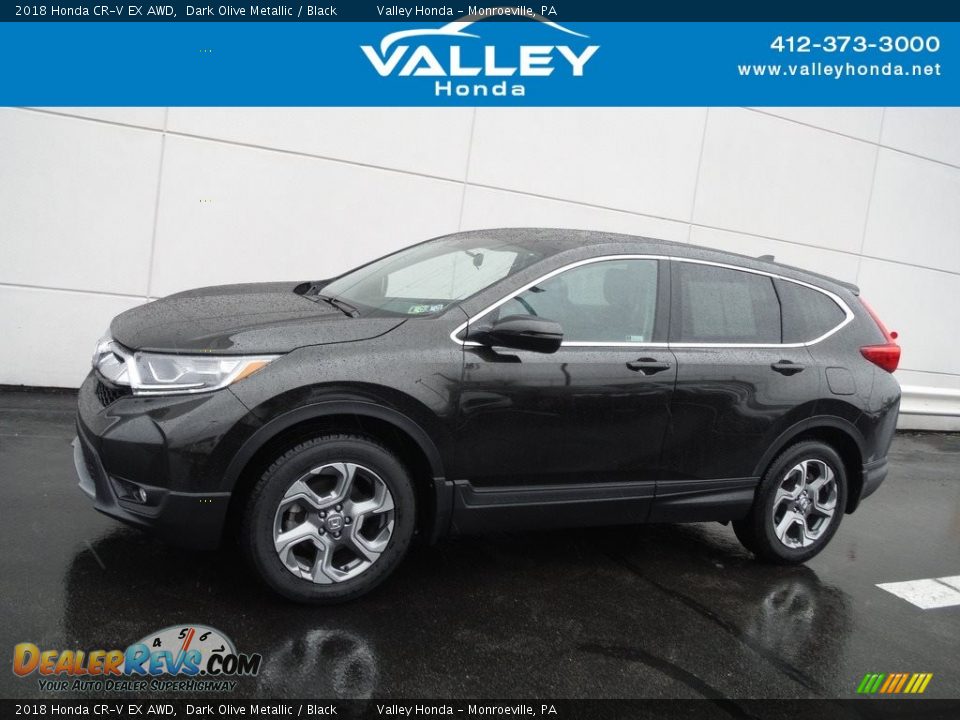 2018 Honda CR-V EX AWD Dark Olive Metallic / Black Photo #2