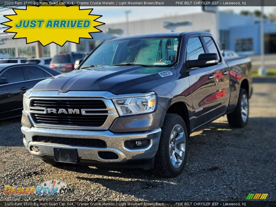 2020 Ram 1500 Big Horn Quad Cab 4x4 Granite Crystal Metallic / Light Mountain Brown/Black Photo #1