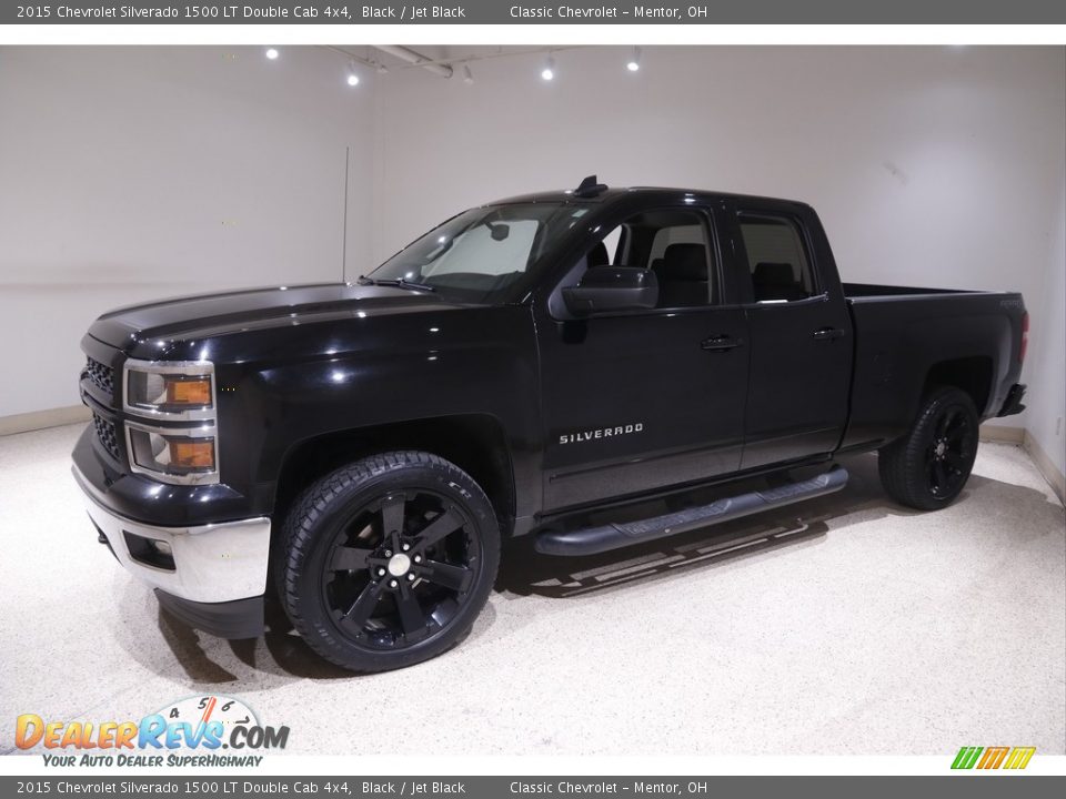 2015 Chevrolet Silverado 1500 LT Double Cab 4x4 Black / Jet Black Photo #3
