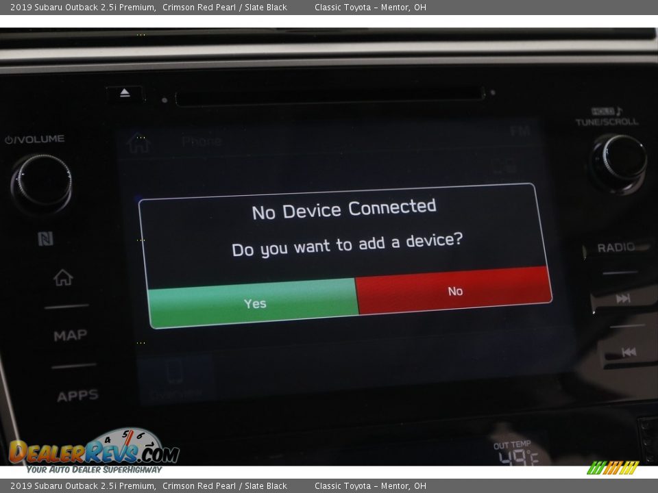 2019 Subaru Outback 2.5i Premium Crimson Red Pearl / Slate Black Photo #11