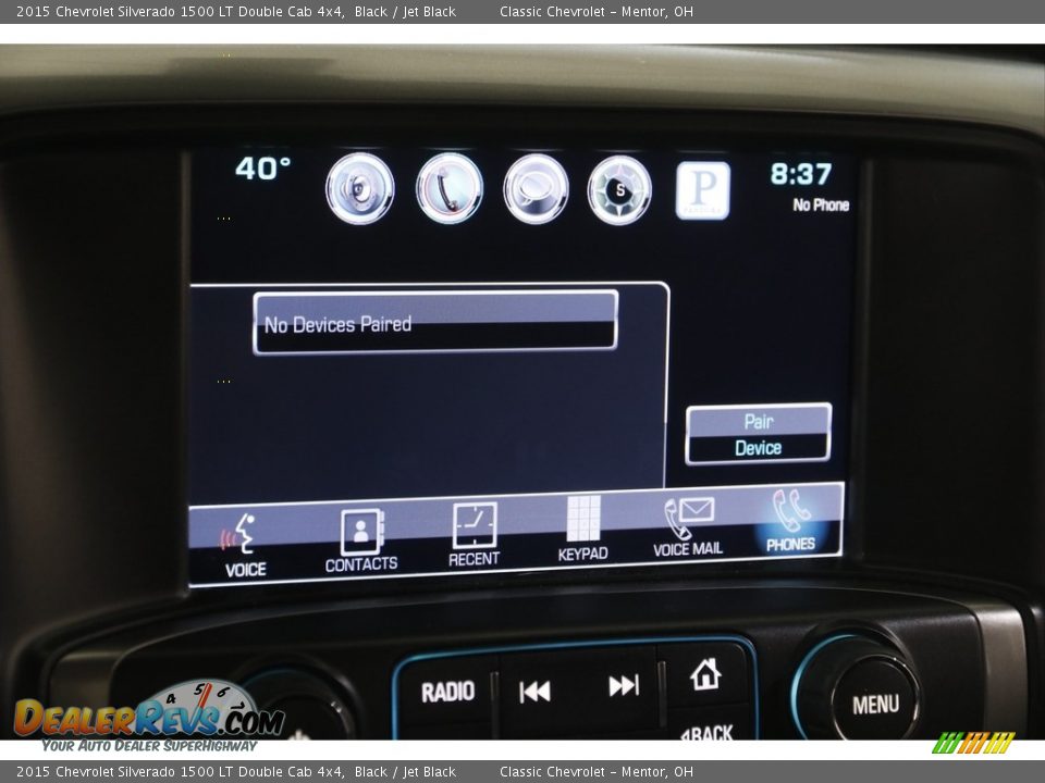 2015 Chevrolet Silverado 1500 LT Double Cab 4x4 Black / Jet Black Photo #12