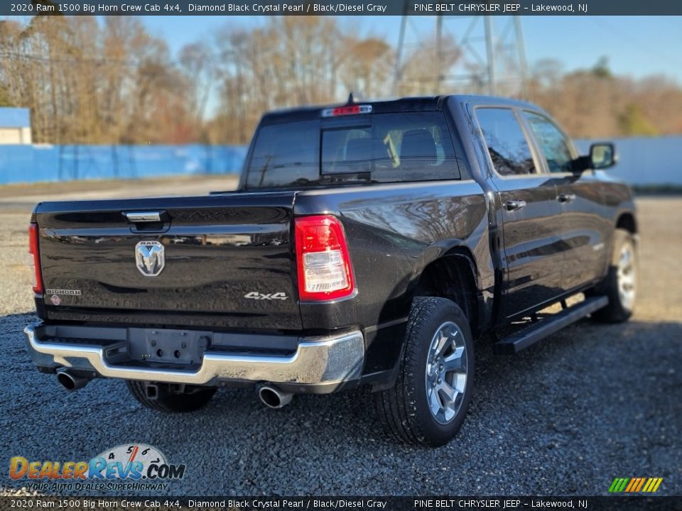 2020 Ram 1500 Big Horn Crew Cab 4x4 Diamond Black Crystal Pearl / Black/Diesel Gray Photo #3